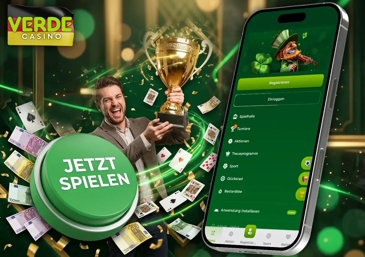 Registrierung starten und Echtgeld Gewinne im Verde Casino erzielen.